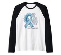 Hope Love Support Courage Strength Fight Type 1 Diabetes Raglan Baseball Tee