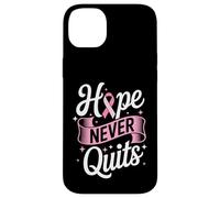 Hope Never Quits Pink Ribbon Breast Cancer Awareness Case for iPhone 14 Plus