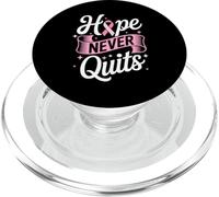 Hope Never Quits Pink Ribbon Breast Cancer Awareness PopSockets PopGrip for MagSafe