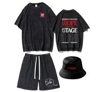 Hope ON The Stage Tour Jhop-e Merch 2 Piece Outfits Support Clothes Tour Streetwear Set Unisex Top(Black1,M)