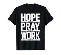 Hope Pray Work for It Inspirational Christian Faith - Hustle Value Graphic T-Shirt, Men, Black, M