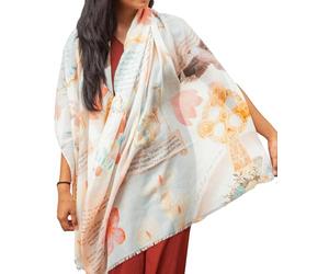 Hope Prayer Scarf - Large, Lightweight Prayerfully Created Bible Verse Shawl, 35x70", Uplifting Encouragement Christian Gift, Honeysuckle, L