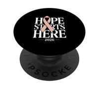 Hope Starts Here 2026 Breast Cancer Awareness Ribbon PopSockets Adhesive PopGrip