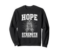 Hope Strength Brain Cancer Warrior Ribbon Sweatshirt
