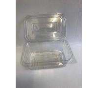 Hope Style Hinged 250ml Plastic food Container for Salad, Pasta, fruits and Cake x100