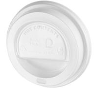 Hope Style ® White Sip Thru Plastic Lids for 12oz-16oz Coffee Paper Cups x100