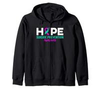 Hope Suicide Prevention Ribbon Depression Suicide Awareness Zip Hoodie