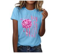 Hope & Support Pink Ribbon Tee UK - Research Fundraiser Breast Cancer T-Shirt Women's Crew