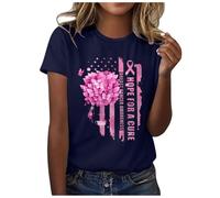 Hope & Support Pink Ribbon Tee UK - Research Fundraiser Breast Cancer T-Shirt Women's Crew