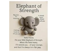 Hope Symbol Pocket Card - Elephant Keepsake Greeting Card, Mini Inspirational Gift, Compact Display Decor, Durable Printed Design | Meaningful Gift Cards For Women Mother Desk Bookshelf Bedside