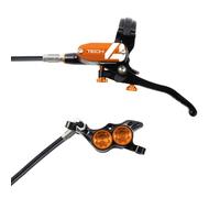 Hope Tech 4 E4 Disc Brake - Colours - Black / Orange / No Rotor / Front or Rear / LH / Standard Hose / 1600mm