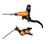 Hope Tech 4 Evo GR4 Braided Disc Brake - Black / Colours - Black / Orange / No Rotor / Left / Braided Hose