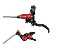 Hope Tech 4 Evo GR4 Braided Disc Brake - Black / Colours - Black / Red / No Rotor / Left / Braided Hose