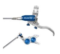 Hope Tech 4 Evo GR4 Braided Disc Brake - Silver / Colours - Silver / Blue / No Rotor / Right / Braided Hose
