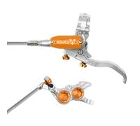 Hope Tech 4 Evo GR4 Braided Disc Brake - Silver / Colours - Silver / Orange / No Rotor / Right / Braided Hose