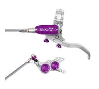 Hope Tech 4 Evo GR4 Braided Disc Brake - Silver / Colours - Silver / Purple / No Rotor / Left / Braided Hose
