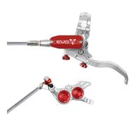 Hope Tech 4 Evo GR4 Braided Disc Brake - Silver / Colours - Silver / Red / No Rotor / Right / Braided Hose
