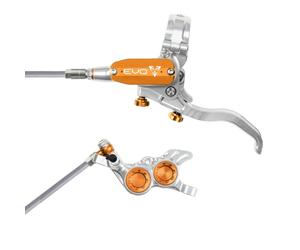 Hope Tech 4 EVO GR4 Hydraulic Disc Brake - Silver / OrangeRear Left HandBraided