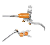 Hope Tech 4 Evo TR4 Braided Disc Brake - Silver / Colours - Silver / Orange / No Rotor / Right / Braided Hose