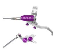 Hope Tech 4 Evo TR4 Braided Disc Brake - Silver / Colours - Silver / Purple / No Rotor / Right / Braided Hose