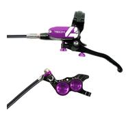 Hope Tech 4 V4 Disc Brake - Colours - Black / Purple / No Rotor / Rear / LH / Standard Hose / 1600mm