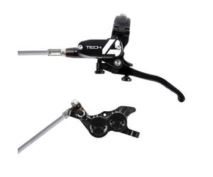 Hope Tech 4 V4 Hydraulic Disc Brake - Black / BlackFront Right HandBraided