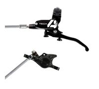 Hope Tech 4 X2 Disc Brake - Black / No Rotor / Front or Rear / LH / Braided Hose / 1600mm