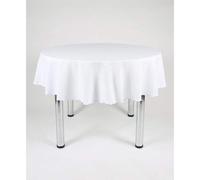 Hope Textiles White 58" Diameter (147cm) Small Round Fabric TABLECLOTH/TABLE CLOTH (Polyester, not cotton) Ideal for Weddings and parties