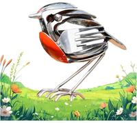 Hope Wings, Robin Scrap Metal Art Sculpture, Metal Art Sculpture - Handcrafted Bird Statue, Unique Home Decor for Garden, Patio, or Office Desk, Decorative Steel Craft