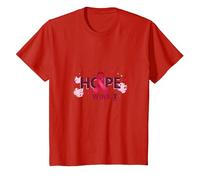 Hope Wins Breast Cancer Awareness Empowerment T-Shirt, Kids, Red, 4 Years