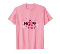 Hope Wins Breast Cancer Awareness Empowerment T-Shirt, Men, Pink, L