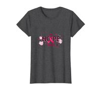 Hope Wins Breast Cancer Awareness Empowerment T-Shirt, Women, Dark Heather Grey, XL