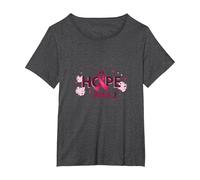 Hope Wins Breast Cancer Awareness Empowerment T-Shirt, Women's Plus, Dark Heather Grey, 5X