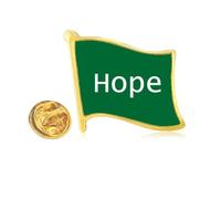 Hope Word Inspirational Quote Sayings Golden Metal Flag Lapel Pin Badge