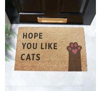 Hope You Like Cats Doormat (60 x 40cm) Artsy Mats Brown 40cm x 60cm