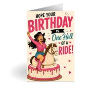Hope Your Birthday Is One Hell Of A Ride! | A5 Cheeky Fun Birthday Card with Envelope