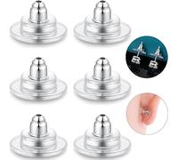 Hopea Silver Silicone Earring Backs for Studs - Pack of 200 Soft Plastic Safety Back Stoppers, Secure Anti-Loss Replacement Earring Stopper for Women
