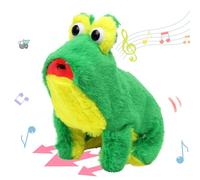 Hopearl Jumping Croaking Frog Interactive Electronic Pet Leapfrogging Plush Toy with Sounds and Movements Animated Stick Out Tongue Frog Gifts for Toddlers Birthday, 6''