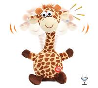 Hopearl Talking Giraffe Repeats What You Say Shaking Head Electric Interactive Animated Toy Speaking Plush Buddy Birthday Gifts for Toddlers, 9.5''