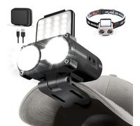 Hopedone - LED Hard Hat Light 800 Lumens Rechargeable Dimmable Clip on Light 180° Adjustable Hands Free Waterproof for Running Camping Hunting Cycling (Black)