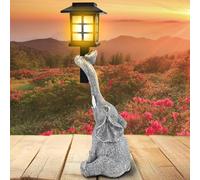 hopeful 1 Solar Powered Cute Elephant Lantern - Resin Outdoor Decorative Light, Perfect for Garden, Terrace or Landscape Lighting, Gift for Friends, Courtyard Lighting | Lantern Style