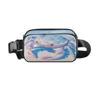 Hopeful Crab Lavender Fashionable Fanny Pack Waist Bag for Women Men Multipurpose Crossbody Belt Bag with Adjustable Strap for Travel Shopping Running, Aesthetic Fighting Fish, One Size