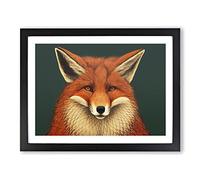 Hopeful Fox Framed Print | A2 Black Framed Wall Art | Ready to Hang | Modern Animal Picture | Living Room Bedroom Lounge Office