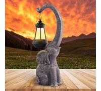 hopeful Solar Elephant Statue, Outdoor Garden Elephant Ornament, Art Decoration with Solar LED Lights, Garden Sculpture for Landscaping, Decor for Yard, Lawn & Home