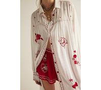Hopeless Romantic Shirt Top by Intimately at Free People in Ivory Combo, Size: Medium - female