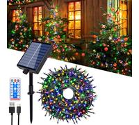 Hopelit Solar Fairy Lights Outdoor 30 m 300 LED Colourful with Remote Control and Timer, 8 Modes, Outdoor Solar Fairy Lights for Garden Decoration, Patios, Halloween, Christmas Tree, Party, etc