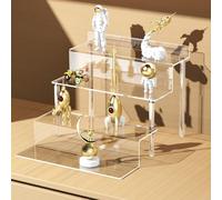 HOPEME 4 Tier Display Riser Stand for Perfume, 12 Inch Acrylic Holder Rack for Showcase Collections, Figurines and POP, 2-Pack
