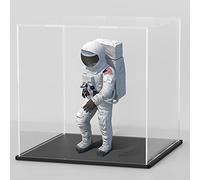 HOPEME Acrylic Display Box - 9x9x9 Inch, Dustproof Case with Lid and Matt Black Base for Collectibles, Models and Action Figures