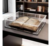 HOPEME Book Display Case Clear Book Protector Case, Acrylic Display Cover Case for Books, Stamps, Coins, Cards, Photos, Album, Jewellery and Collectibles 13 (L) × 10 (W) × 3 (H) inch