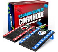 HopeRock Cornhole Board Set with Manual Scoring, 2 Cornhole Boards Set & 8 Bean Bags, Corn Hole Outdoor Yard Game for Family & Friends, Gifts for Kids, Teens, Boys, Girls Ages 8,9,10,11,12+ Years Old